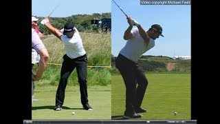 Jon Rahm golf swing  Long Iron faceon amp downtheline July 2017 [upl. by Eselehs]