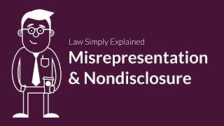 Misrepresentation and Nondisclosure  Contracts  Defenses amp Excuses [upl. by Emogene]