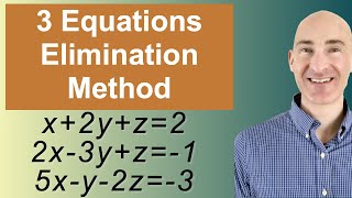 Solving Systems of 3 Equations Elimination [upl. by Vickie801]