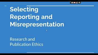 Selective Reporting and Misrepresentation of data Research and Publication ethics Phd coursework [upl. by Cann]