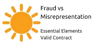 Fraud vs Misrepresentation  Other Essential Elements of a Valid Contract  CA CPT  CS amp CMA [upl. by Nosreip457]